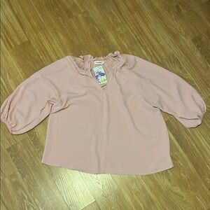 Eesome Soft Pink Blouse v neck new medium